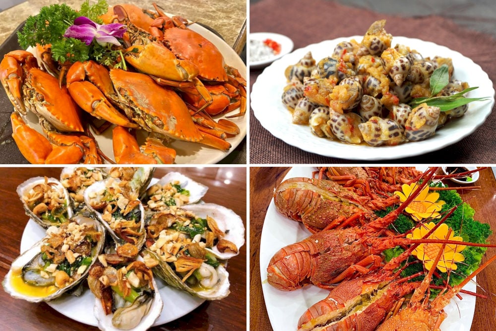 Enjoying seafood at Thuan An beach is a must-try experience, where you can savor freshly caught seafood bursting with flavor